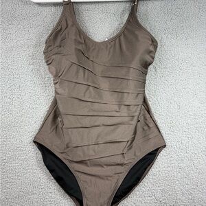 Calvin Klein Taupe One-Piece Swimsuit